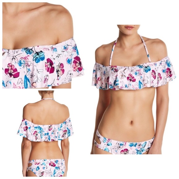 🆕BikiniLab bouquet ruffle bikini top small - Picture 4 of 5